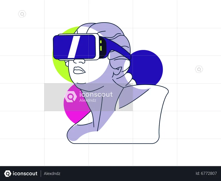 Personne portant un casque VR  Illustration