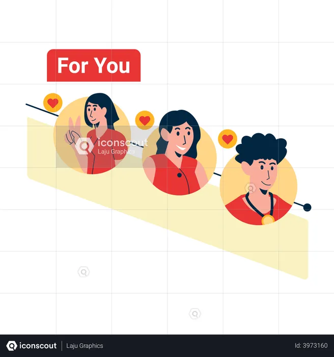 Personnes connectées via une application de rencontres  Illustration