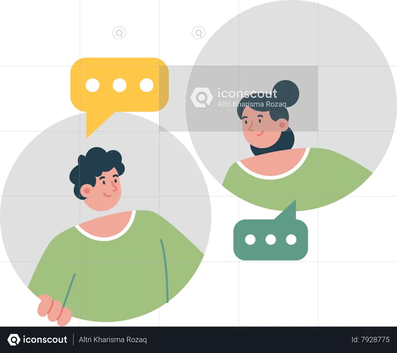 Chat de conversation de personnes  Illustration