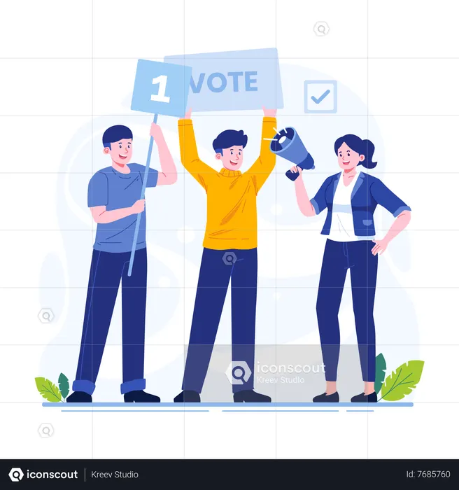 Les gens font campagne au moment des élections  Illustration