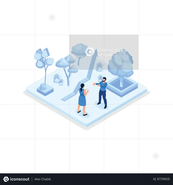 Personnes montrant les avantages de l’économie circulaire verte  Illustration