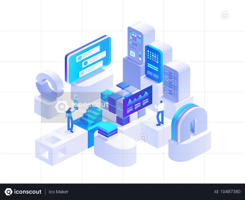 Les personnes travaillant dans le secteur de la cryptographie  Illustration