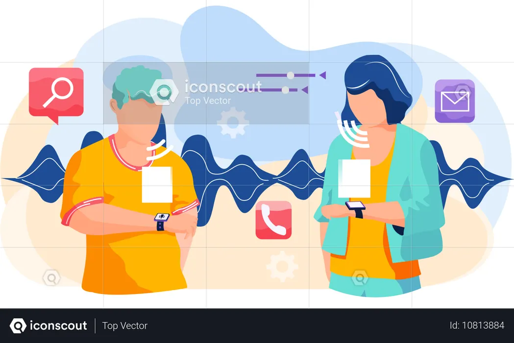 Personnes utilisant l'assistant vocal  Illustration