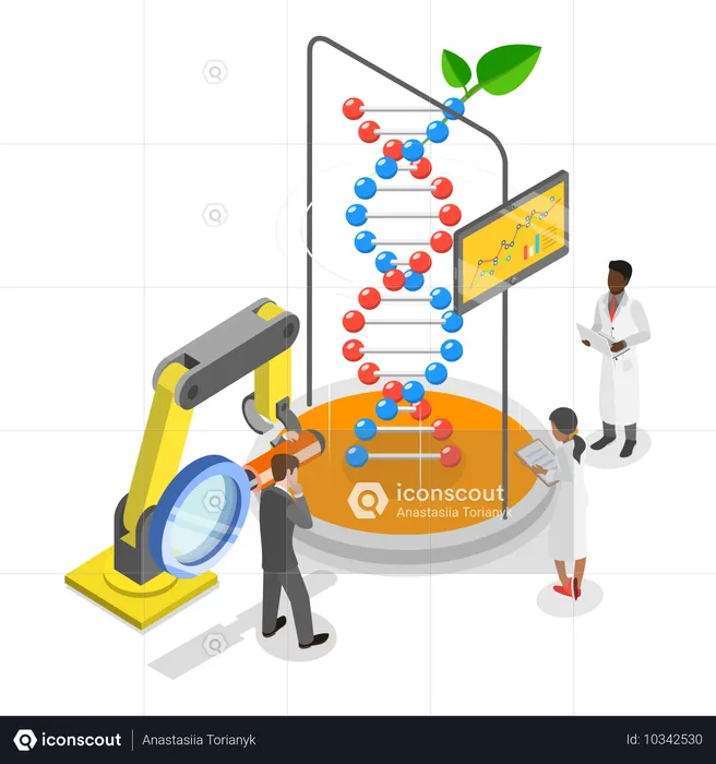 Pesquisa científica sobre DNA  Ilustração