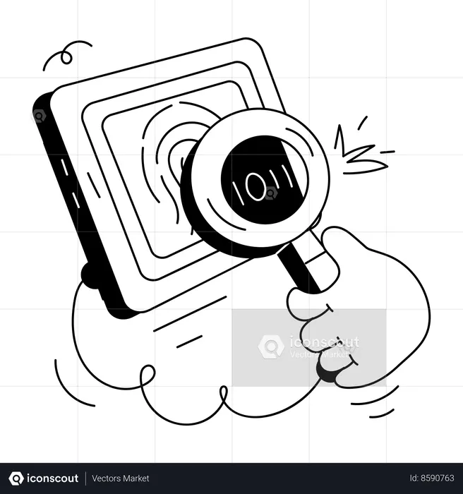 Pesquisa de impressão digital  Ilustração
