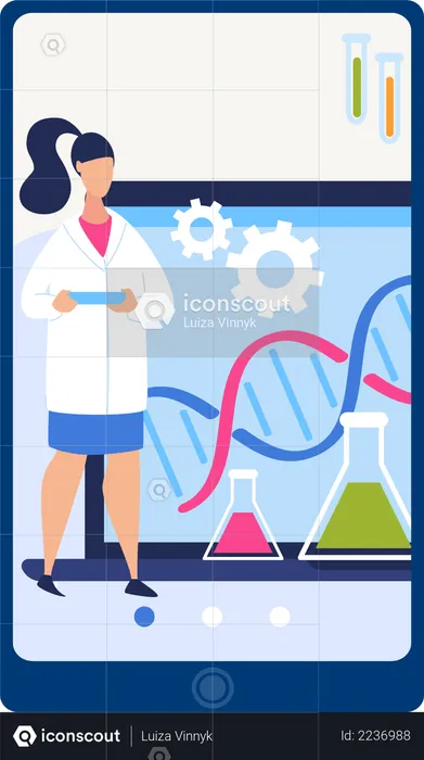 Pesquisa on-line da estrutura do DNA  Ilustração