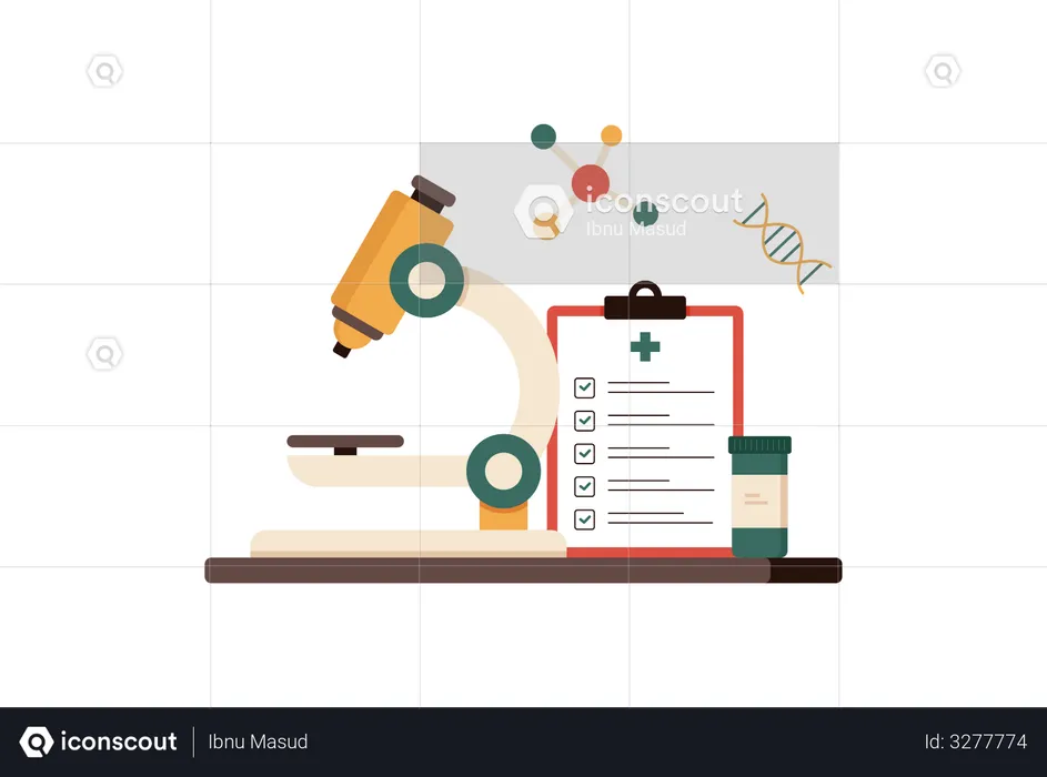 Pesquisa de laboratório  Ilustração