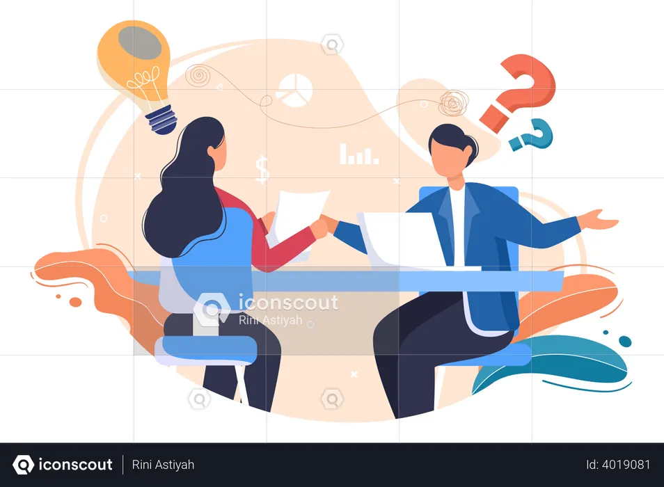 Pessoas de negócios em busca de solução  Ilustração