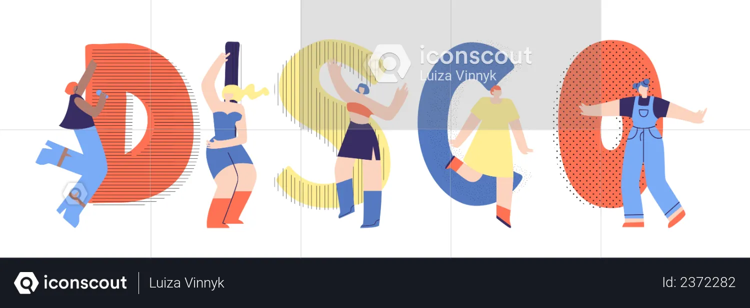 Pessoas discotecas e dançantes  Ilustração