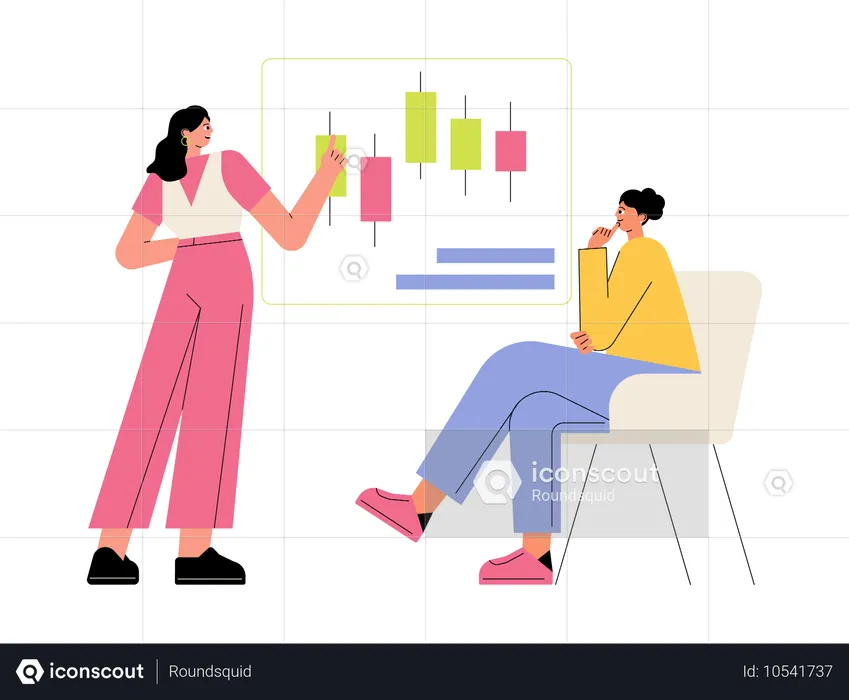 Pessoas de negócios fazendo apresentação  Ilustração