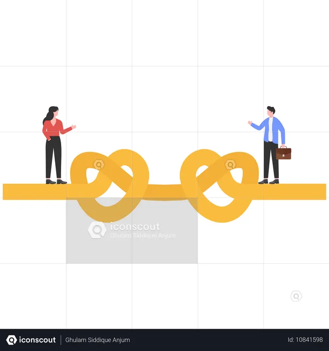 Empresários enfrentando dificuldades de relacionamento  Ilustração