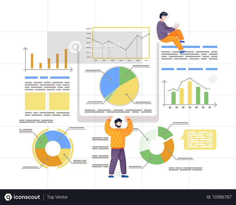 Pessoas de negócios fazendo análise da web  Ilustração