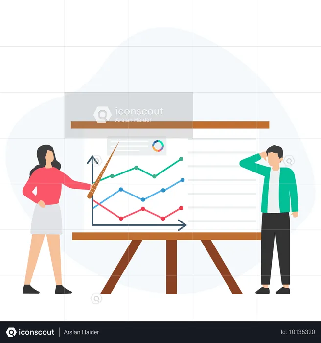 Pessoas de negócios fazendo análise de negócios  Ilustração