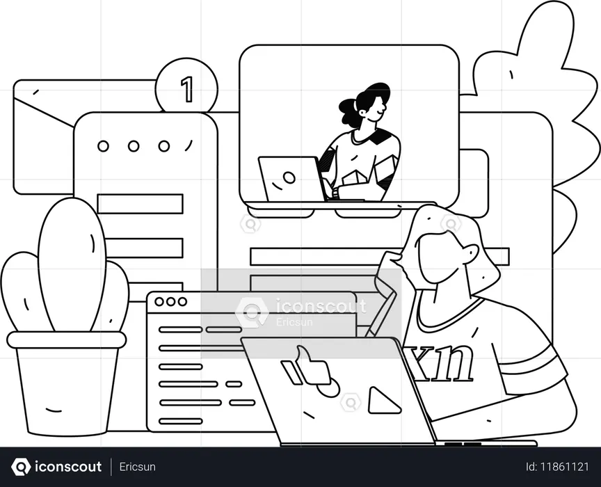 Pessoas de negócios trabalhando em uma tarefa  Ilustração