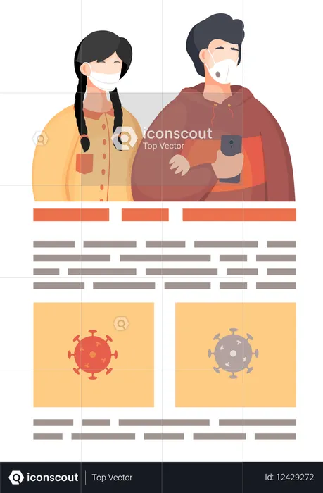 Pessoas espalhando informações sobre vírus  Ilustração