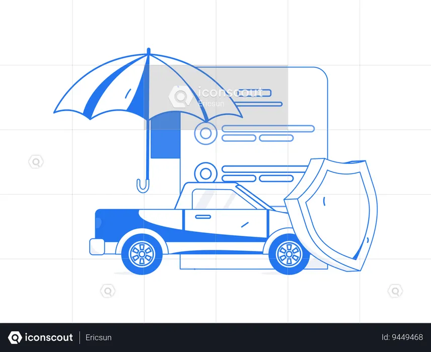 As pessoas protegem seu automóvel  Ilustração