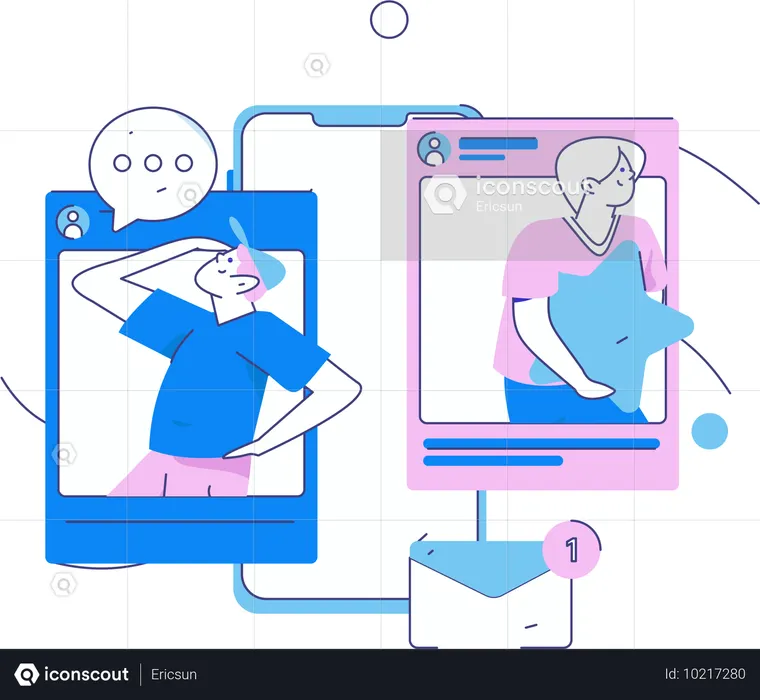Pessoas que usam mídias sociais  Ilustração