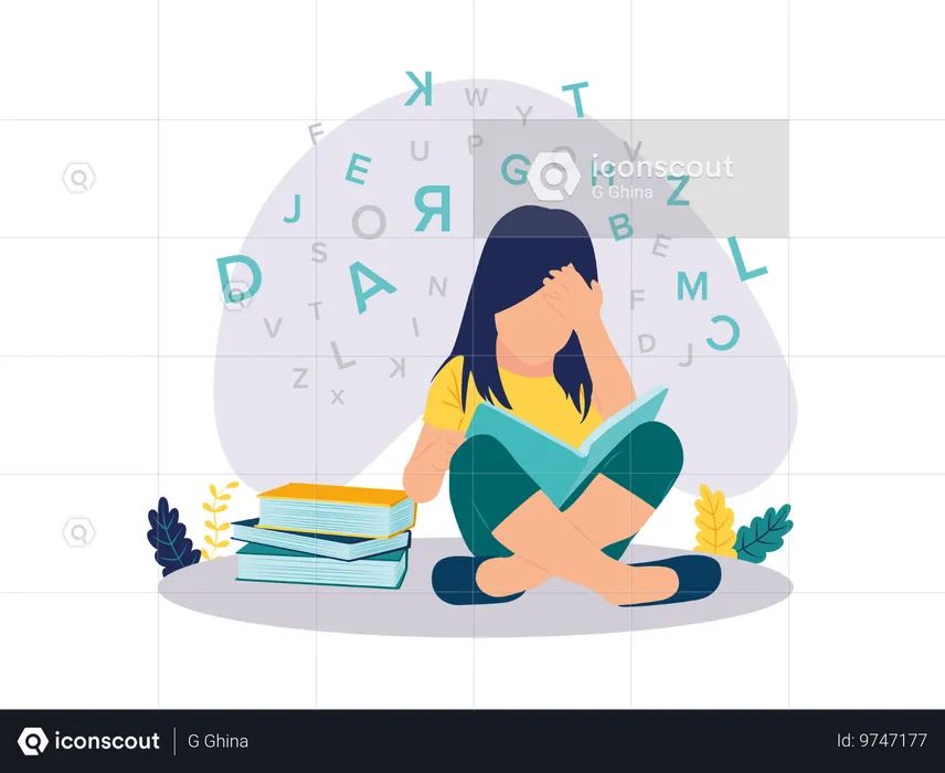 Pessoas tinham dislexia  Ilustração