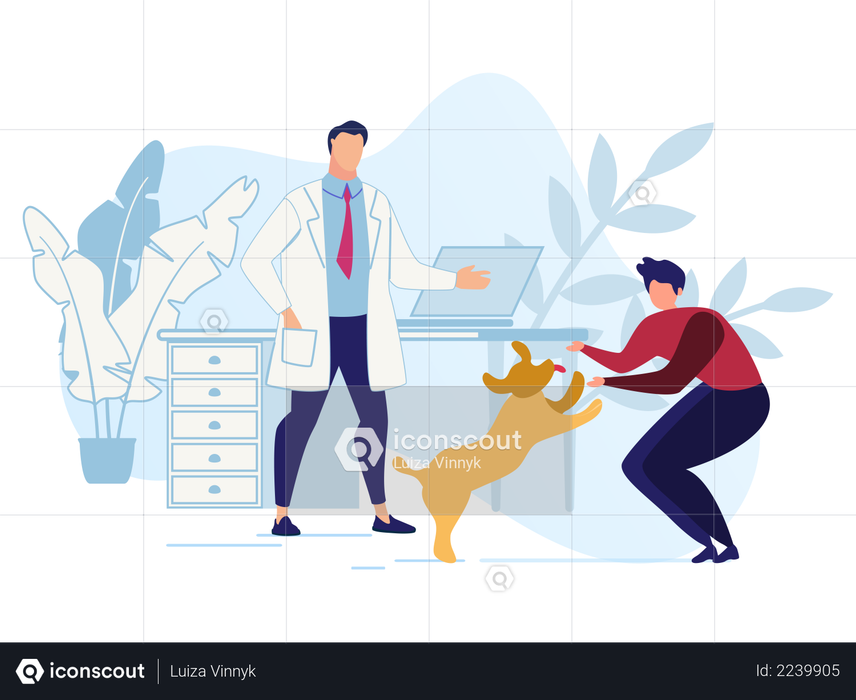 Best Premium Pet Doctor Illustration download in PNG & Vector format