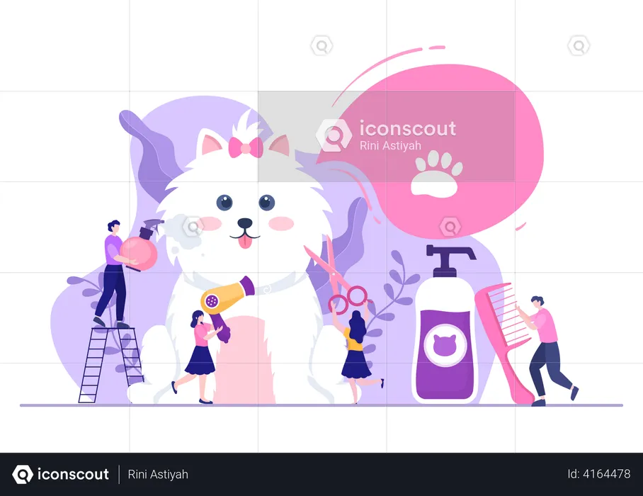 Pet Grooming for Cats  Illustration