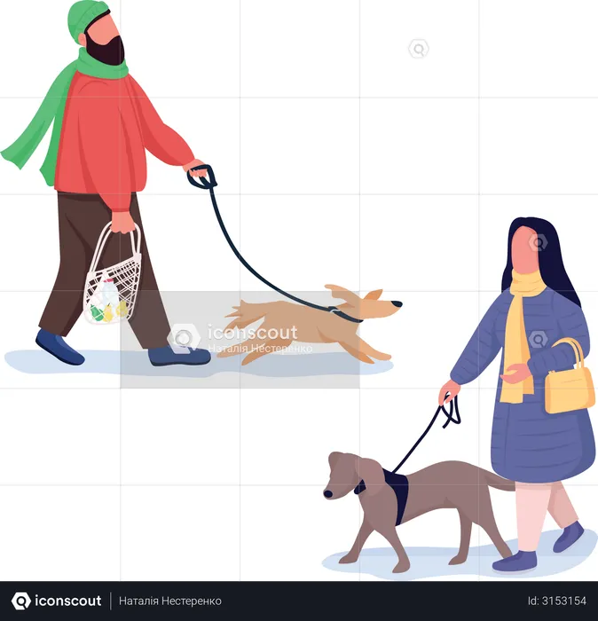 Pet owners  Illustration
