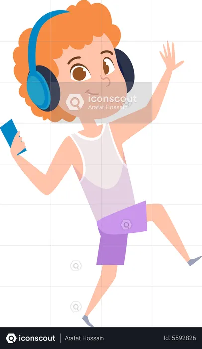 Petit garçon écoutant le son  Illustration