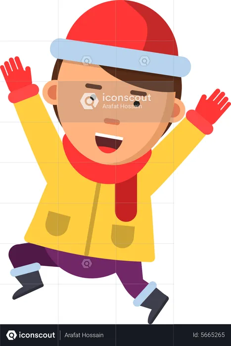Petit garçon portant un vêtement d'hiver  Illustration