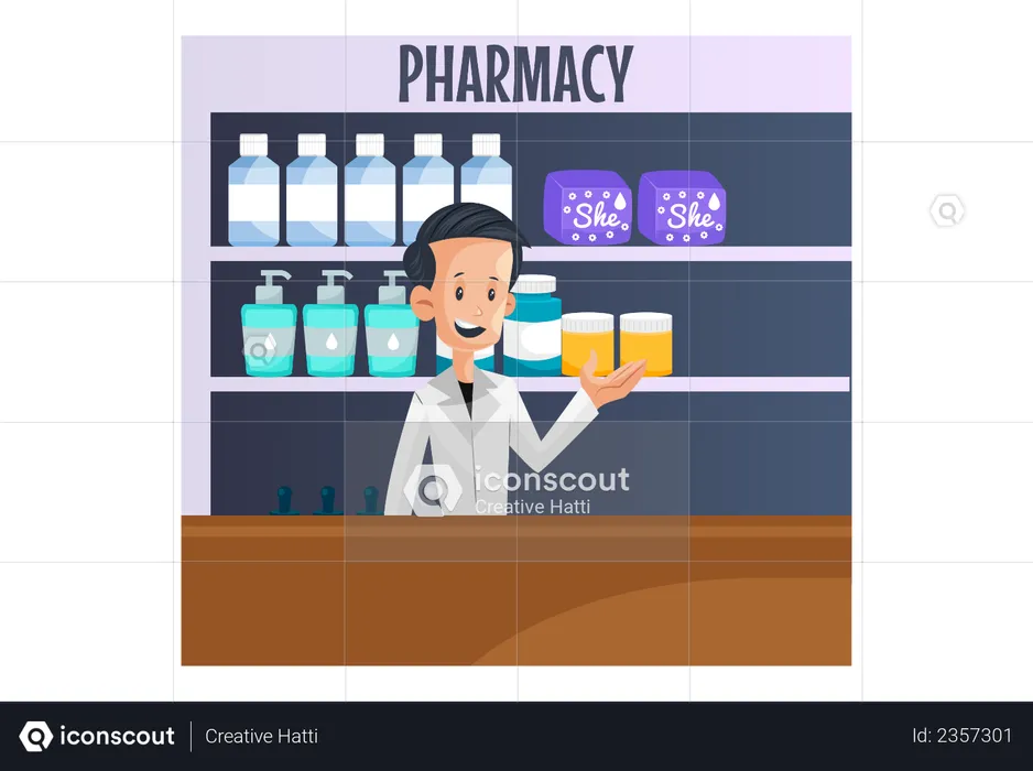 Pharmacy medical shop  Illustration