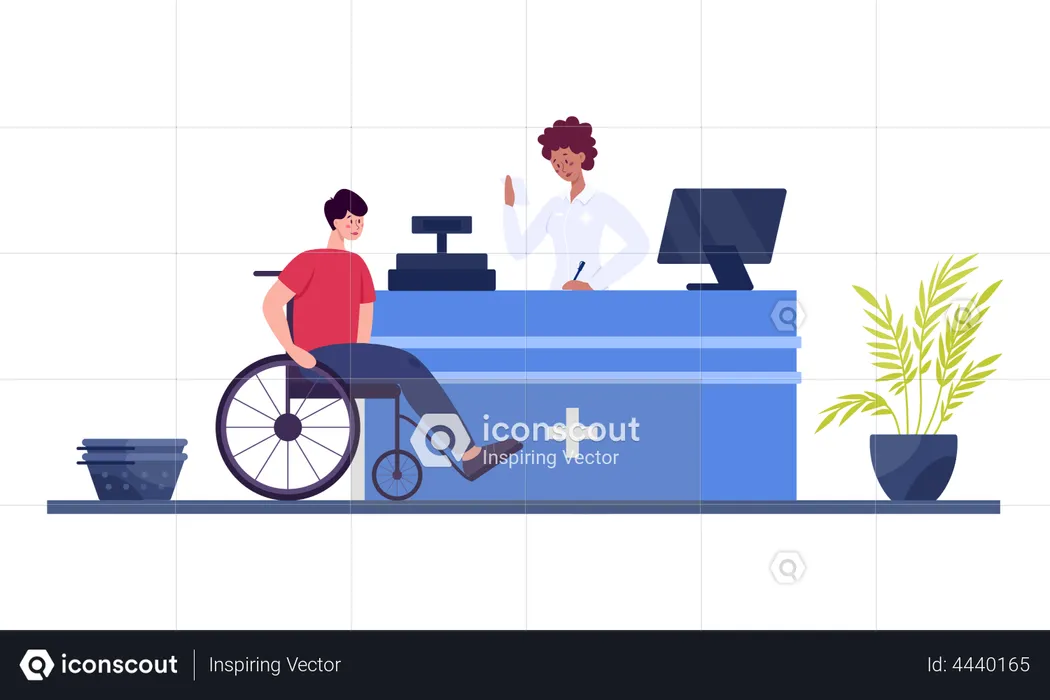 Pharmacy store billing counter  Illustration