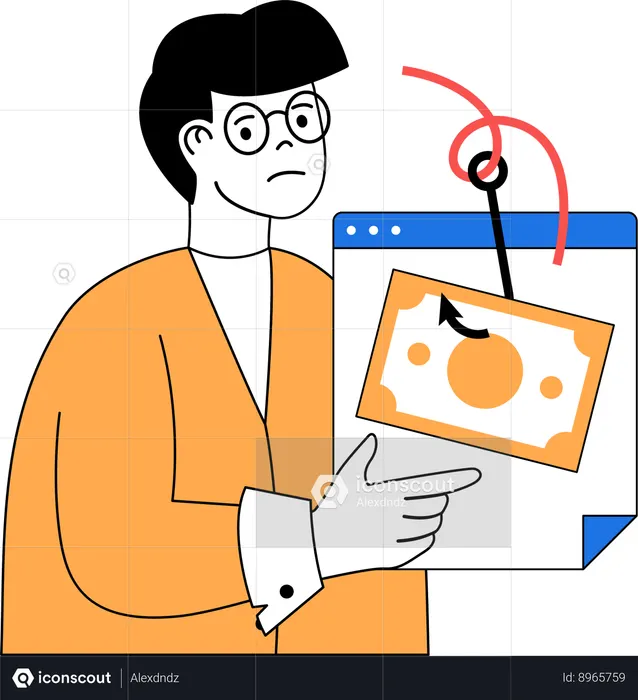 Phishing cash  Illustration