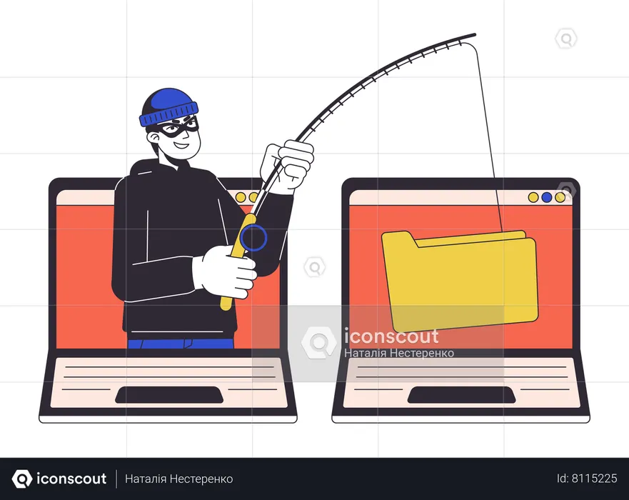 Phishing confidential information  Illustration