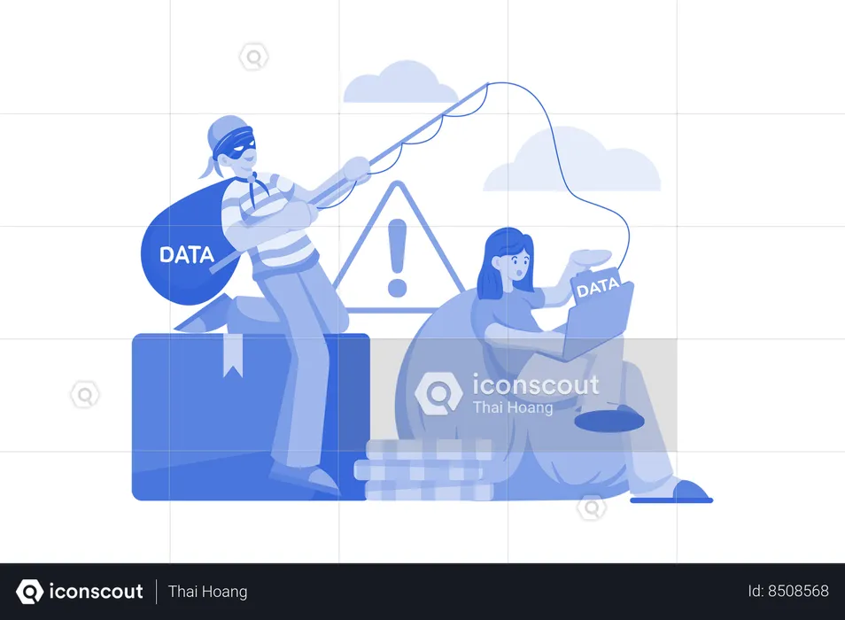 Phishing data theft  Illustration