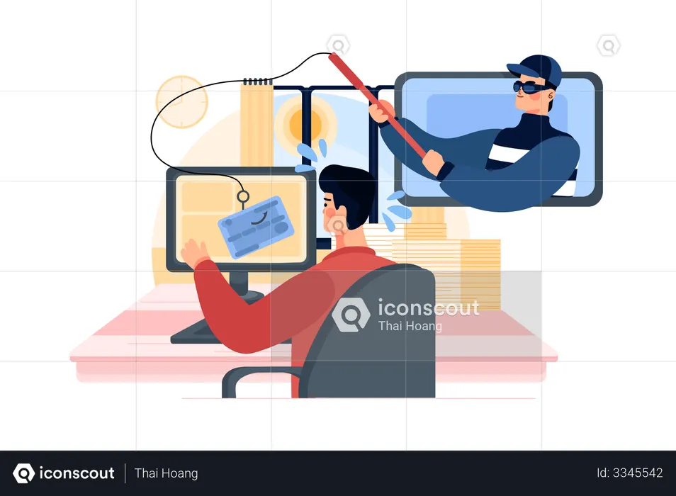 Phishing de dados  Ilustração