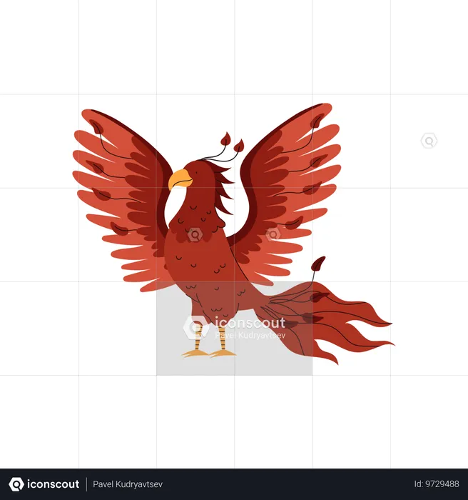 Phoenix fire bird  Illustration