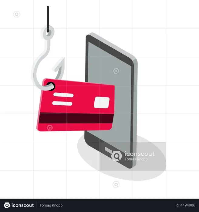 Phone credit card fraud  Illustration
