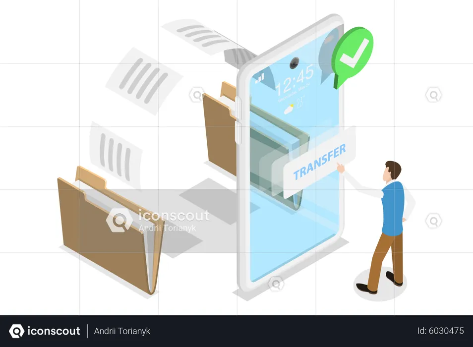 Phone Data Exchange  Illustration