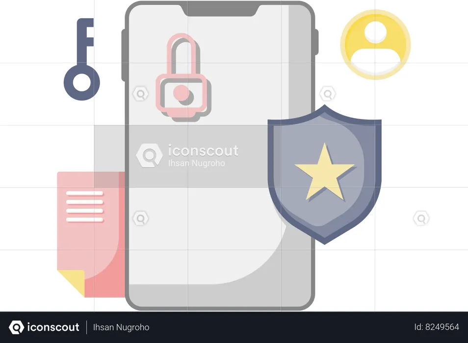 Phone data security  Illustration