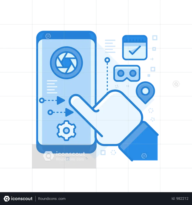 Phone Interaction  Illustration