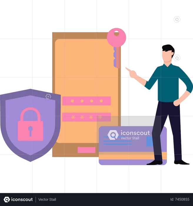 Phone is password protected  Illustration