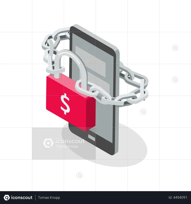 Phone ransomware attack  Illustration