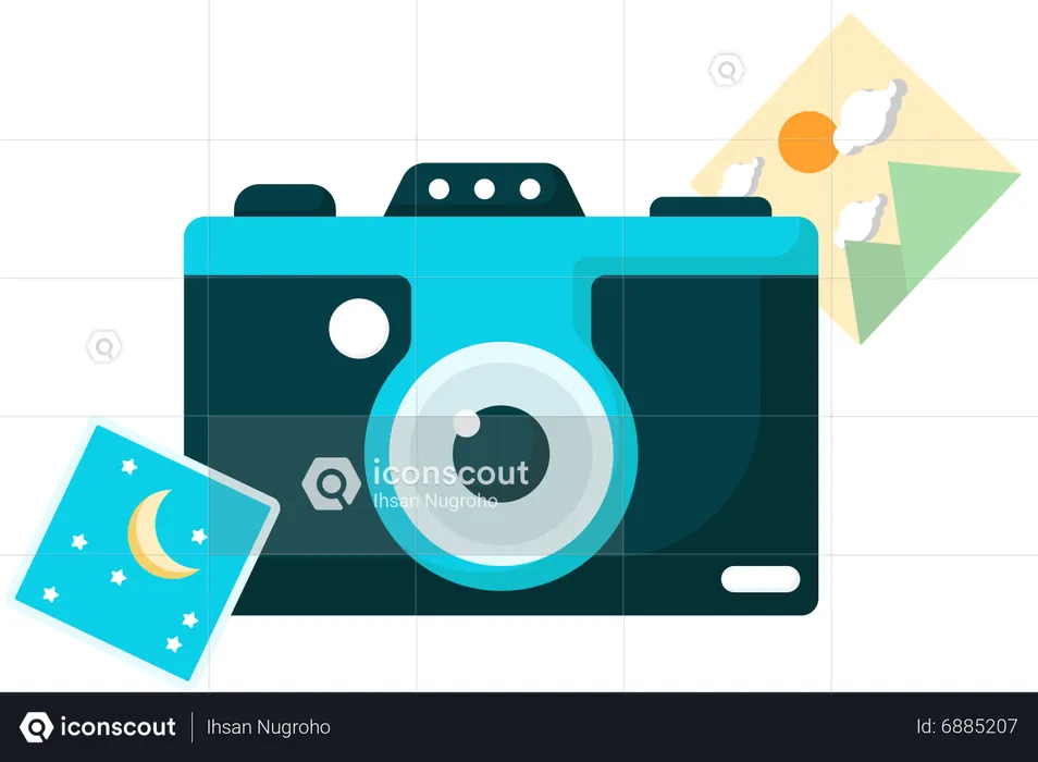 Photo camera and gallery  Illustration