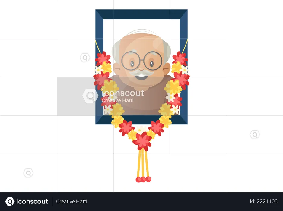 Photograph of Dead grandfather  Illustration