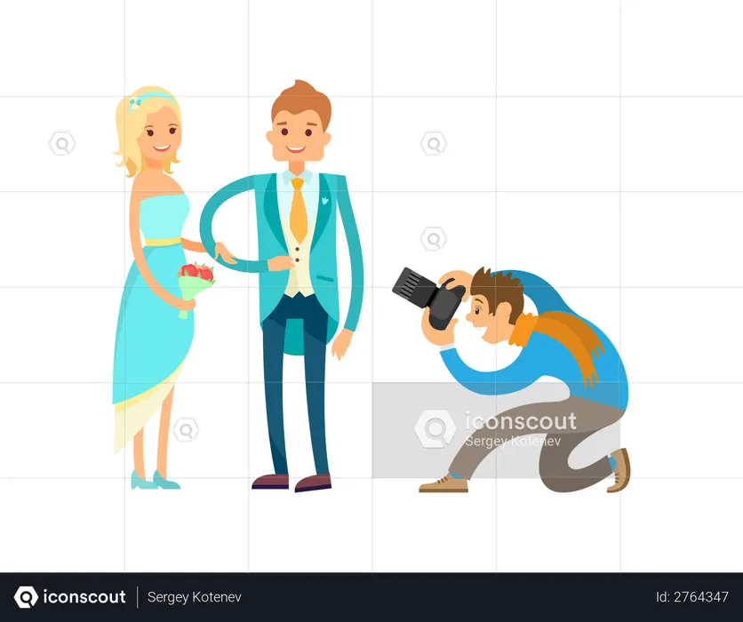 Photographer doing photography in Engagement Ceremony  Illustration