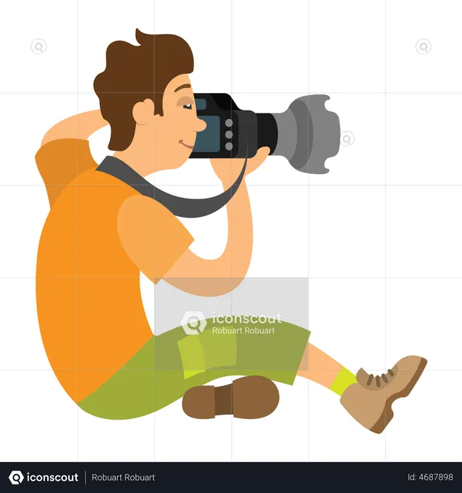 Photographer taking photo  Illustration