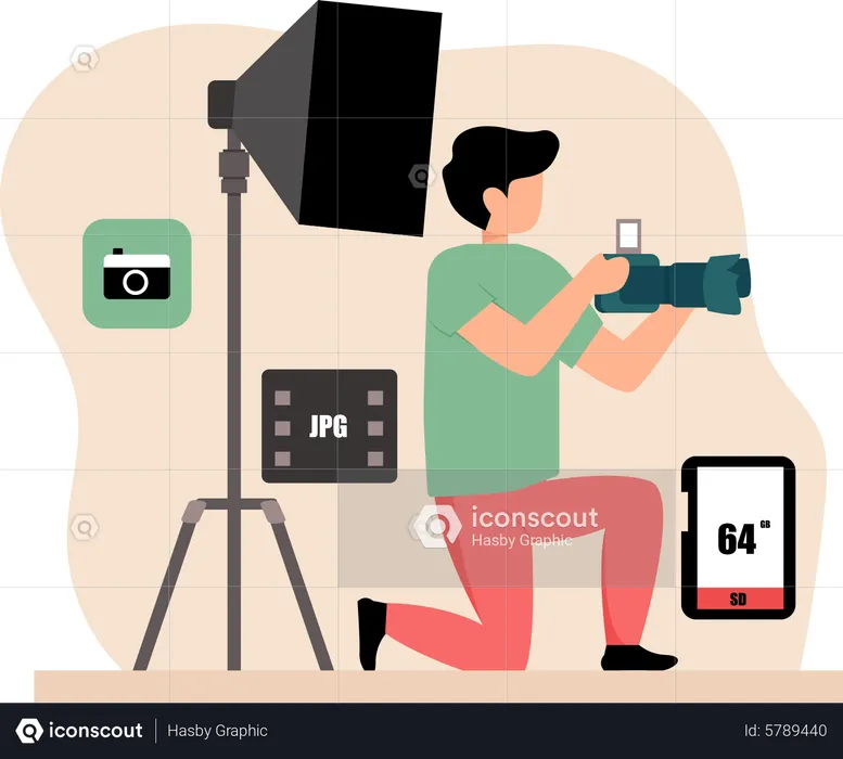 Photographer taking photo  Illustration