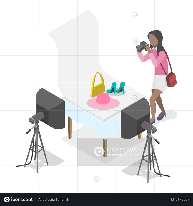 Photographing Models During Photo Session  Illustration