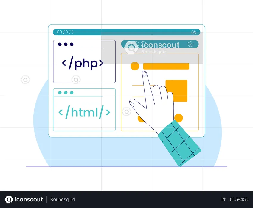 Php coding for website development  Illustration