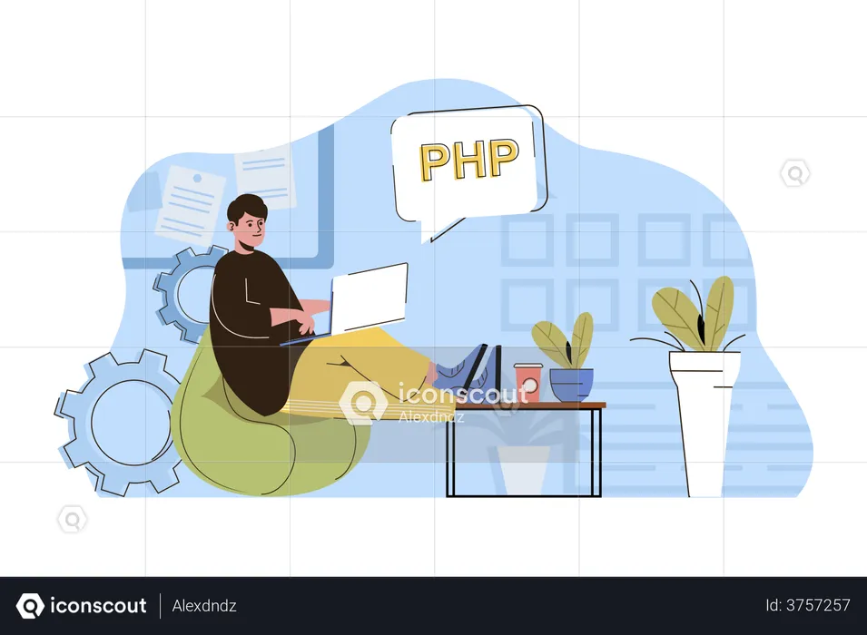 PHP developer  Illustration
