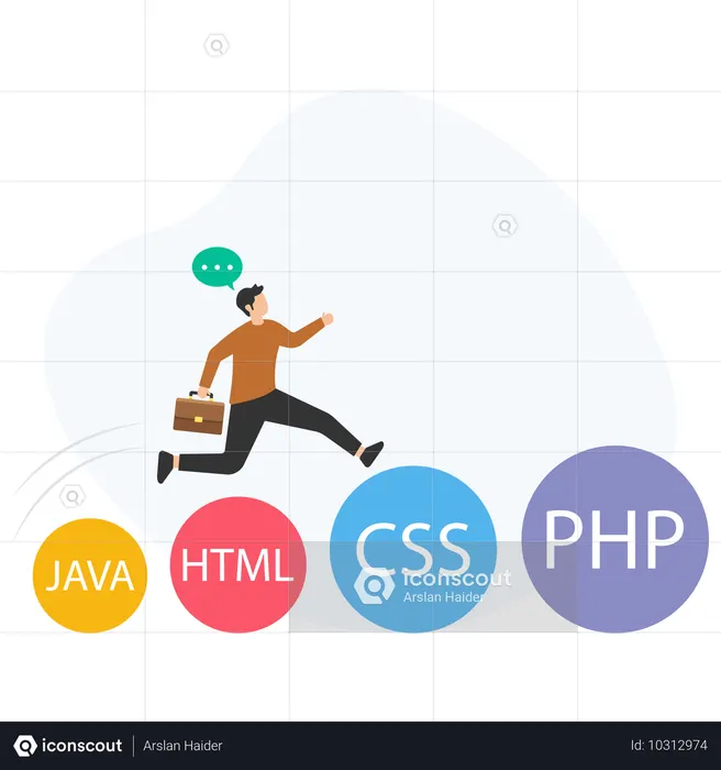 PHP 開発者によるウェブサイトの開発  イラスト
