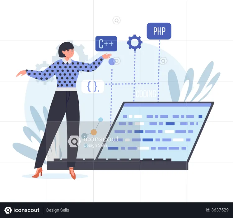 PHP developer  Illustration